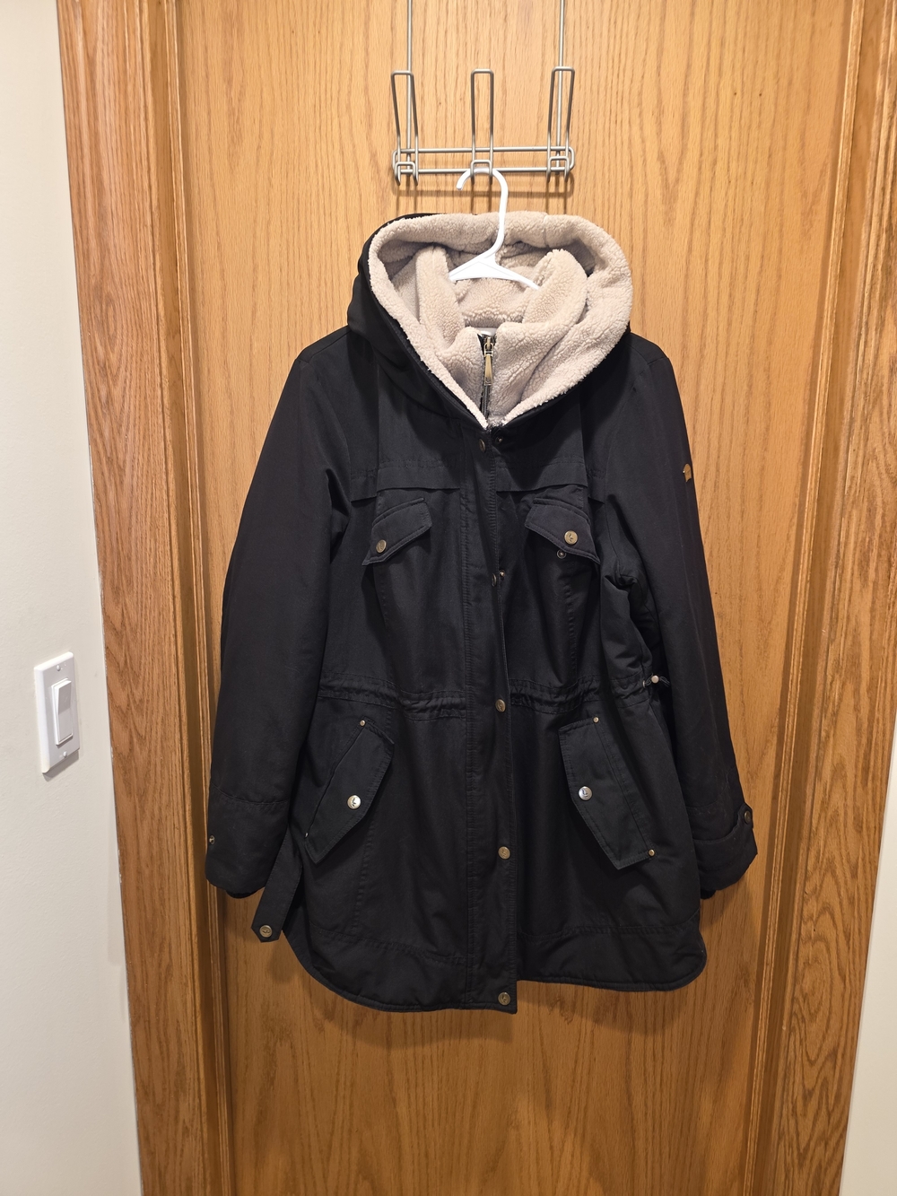 Koolaburra Cream Sherpa-Lined Hooded Jacket